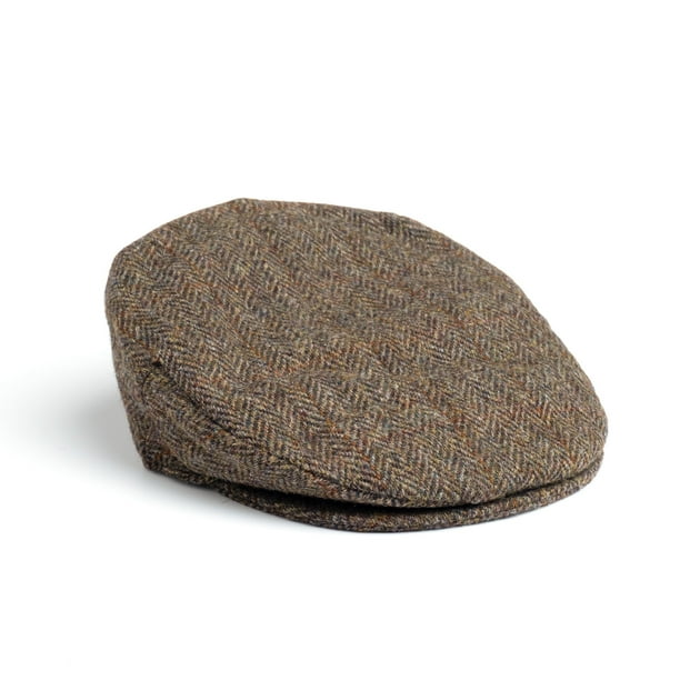 Mens Flat Cap Brown Herringbone Made in Ireland Mens Flat Cap Brown Herringbone Made in Ireland